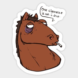 horse with a cigarette Sticker